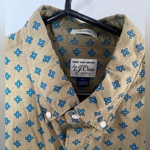 Men’s jcrew patterned casual button down, size large